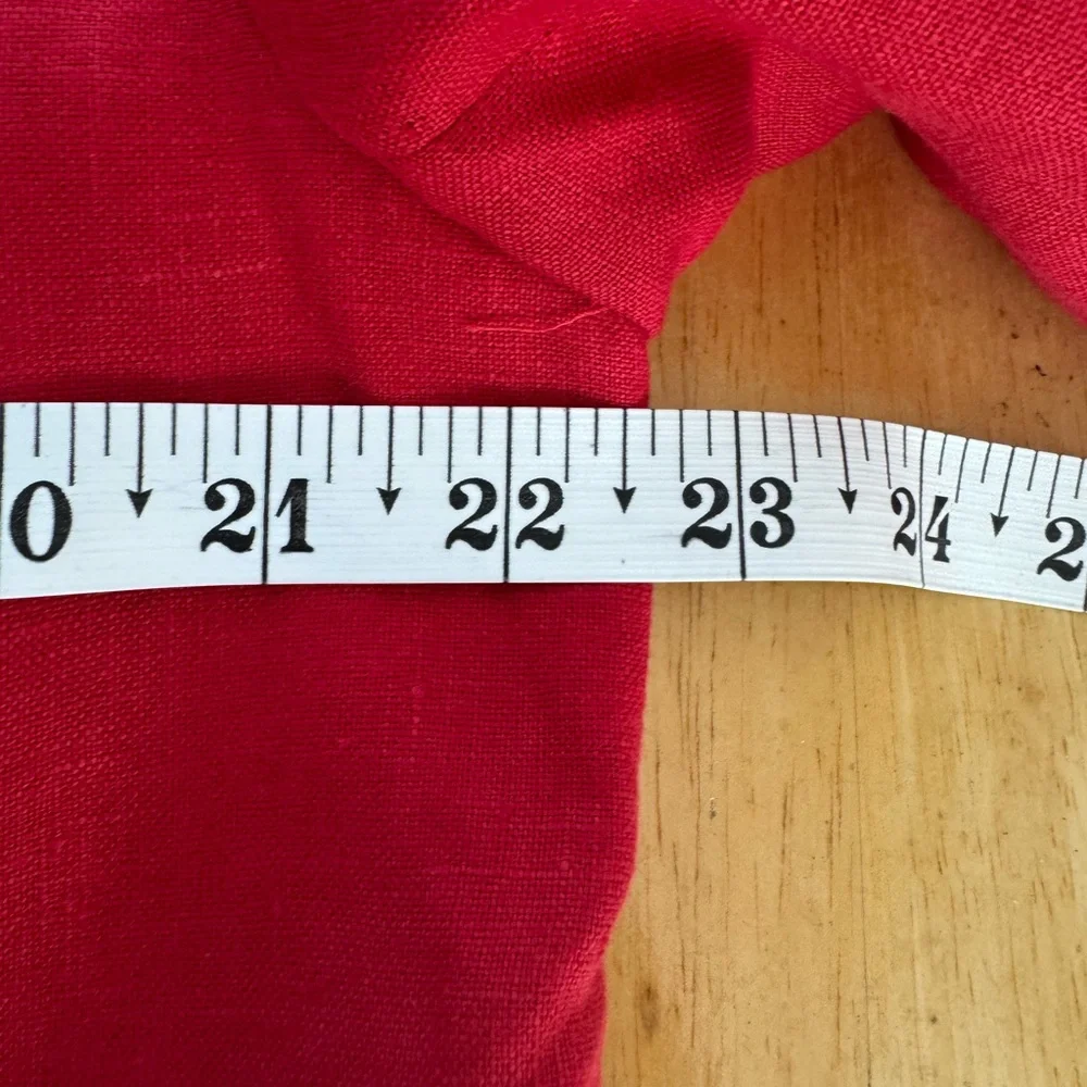 International Scene 1980s Red Linen One Button Blazer Size 14 - Picture 10 of 11
